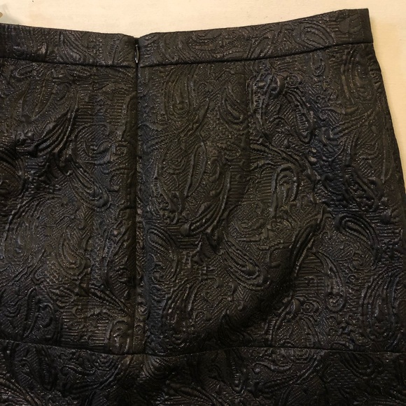 J. Crew Origami Skirt in Metallic Matelasse Mini Wrap Front Black Size 4 - Picture 8 of 15